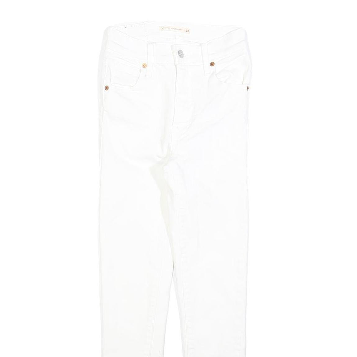 LEVI'S Womens White Slim Skinny Denim Raw W23 L25 Cotton Blend Zip Jeans