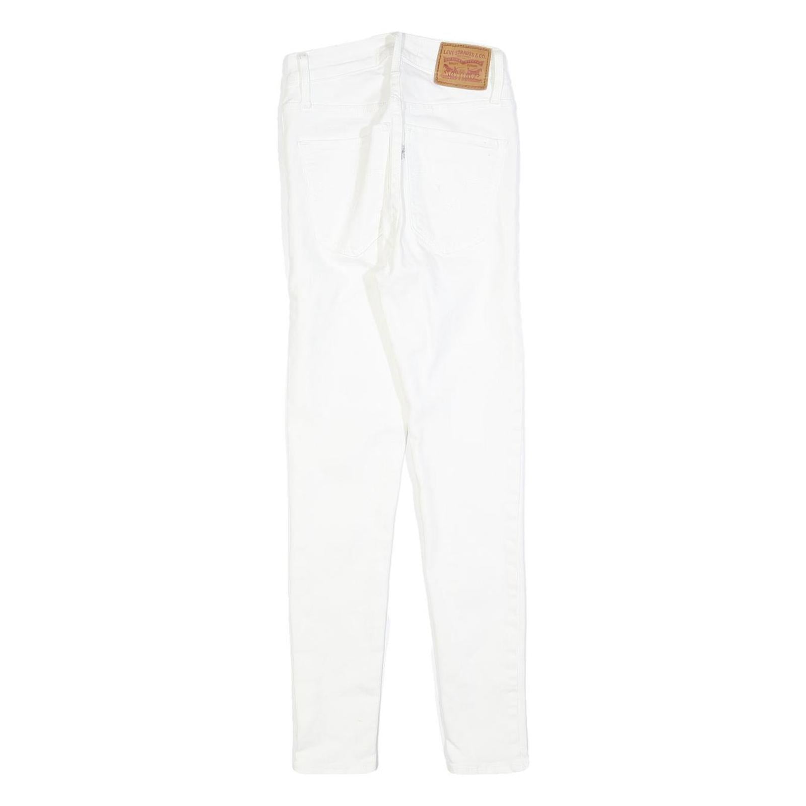 LEVI'S Womens White Slim Skinny Denim Raw W23 L25 Cotton Blend Zip Jeans