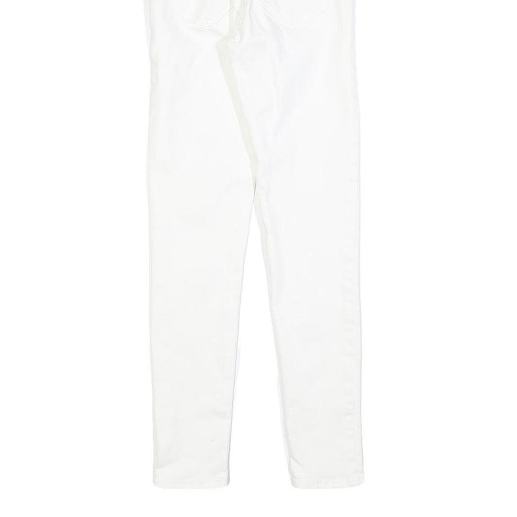 LEVI'S Womens White Slim Skinny Denim Raw W23 L25 Cotton Blend Zip Jeans