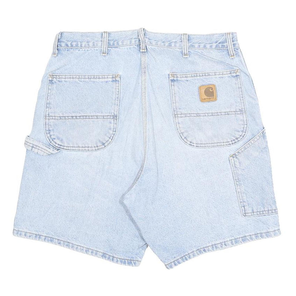 CARHARTT Mens Denim Blue Workwear Casual Shorts L W35 Heavy Cotton