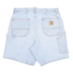 CARHARTT Mens Denim Blue Workwear Casual Shorts L W35 Heavy Cotton