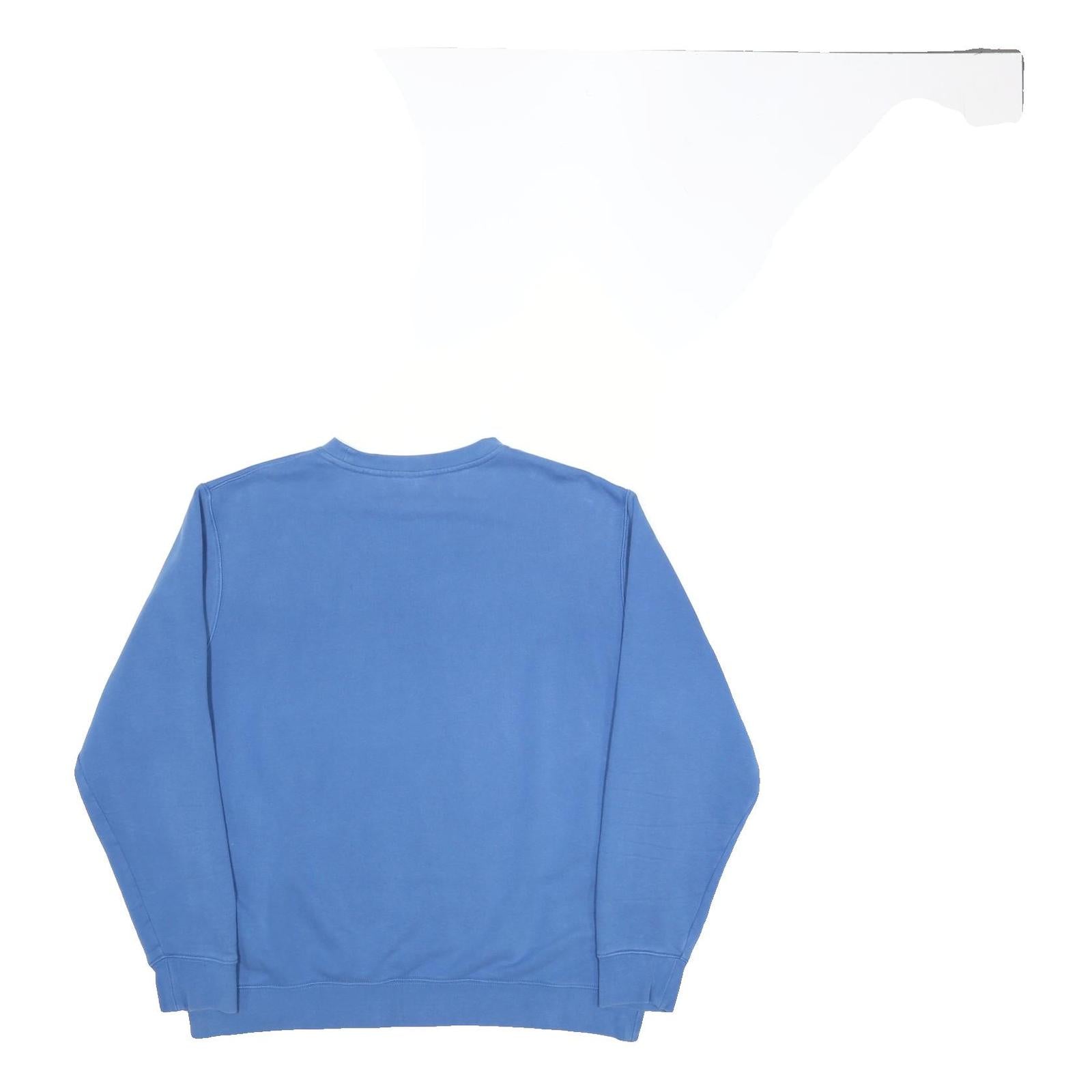 NIKE Mens Blue XL Crew Neck Sweatshirt Cotton Blend Casual Pullover