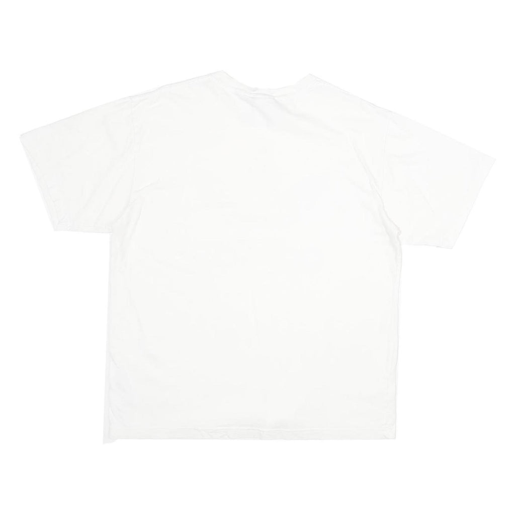 ADIDAS Mens White Gold Logo Graphic T-Shirt L Short Sleeve Crew Neck Casual