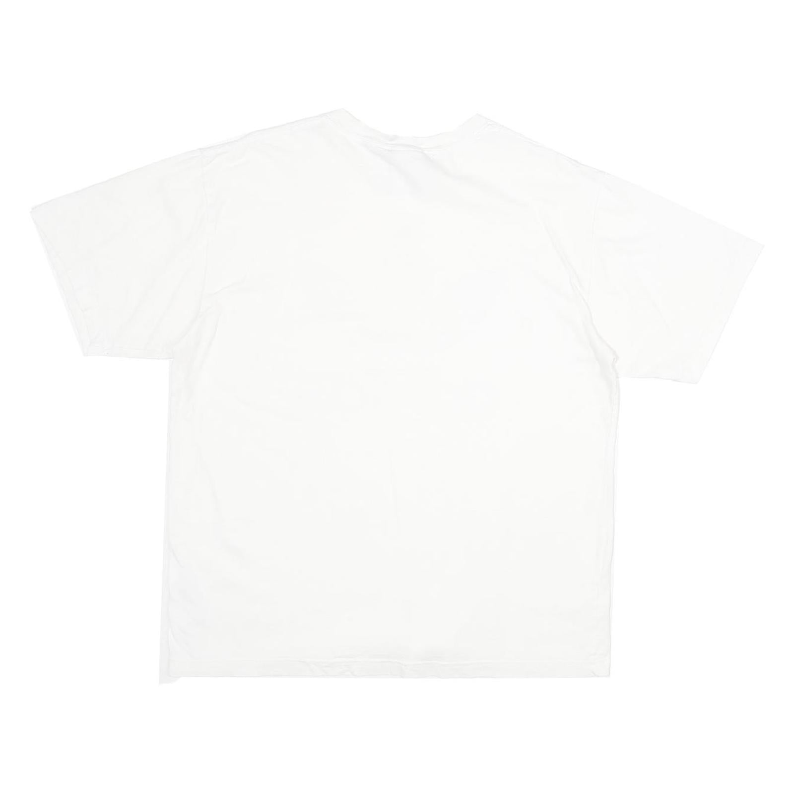 ADIDAS Mens White Gold Logo Graphic T-Shirt L Short Sleeve Crew Neck Casual