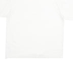 ADIDAS Mens White Gold Logo Graphic T-Shirt L Short Sleeve Crew Neck Casual