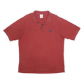 ADIDAS Mens Red Cotton Blend Short Sleeve Plain Polo Shirt L Casual Sportswear