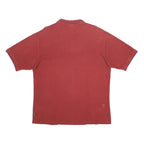 ADIDAS Mens Red Cotton Blend Short Sleeve Plain Polo Shirt L Casual Sportswear