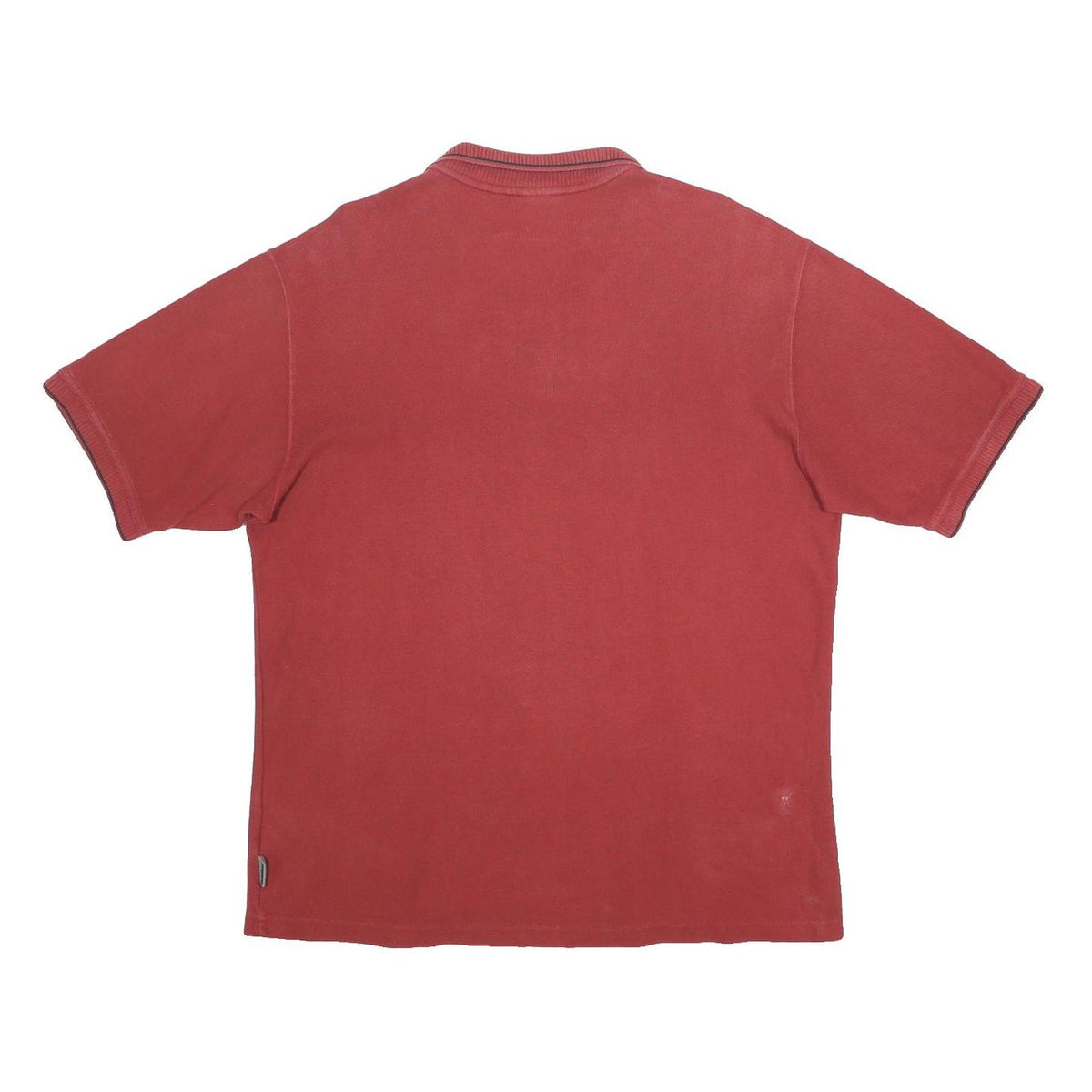 ADIDAS Mens Red Cotton Blend Short Sleeve Plain Polo Shirt L Casual Sportswear