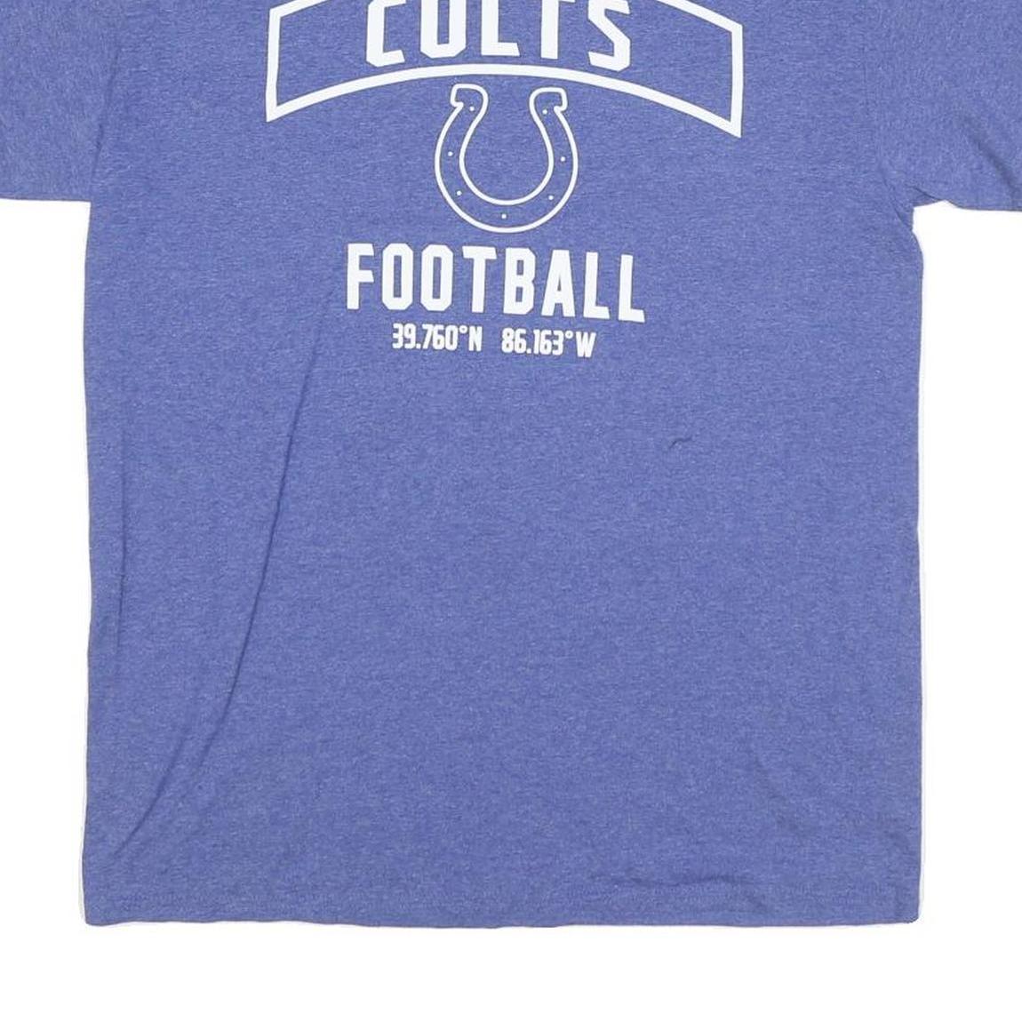NFL Mens Blue Colts Football T-Shirt M Short Sleeve Crew Neck NFL Logo