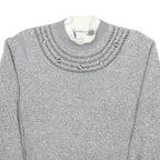 BON WORTH Womens Grey Plain Crew Neck Basic Knit Jumper S Cotton Blend