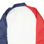 CHAMPION Mens White & Navy Colourblock Coach Jacket M Polyester Blend Microfibre