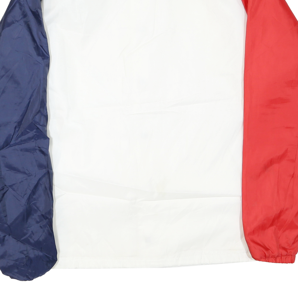 CHAMPION Mens White & Navy Colourblock Coach Jacket M Polyester Blend Microfibre