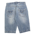 SAVVY Mens Denim Blue Casual Shorts M W32 Cotton Blend Classic Fit Button