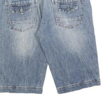 SAVVY Mens Denim Blue Casual Shorts M W32 Cotton Blend Classic Fit Button