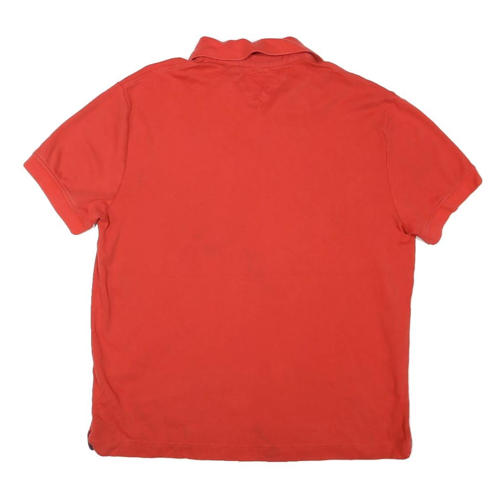 TOMMY HILFIGER Mens Red Short Sleeve Plain Polo Shirt M Classic Fit Logo