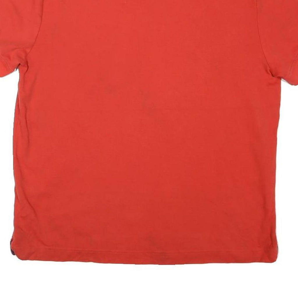 TOMMY HILFIGER Mens Red Short Sleeve Plain Polo Shirt M Classic Fit Logo