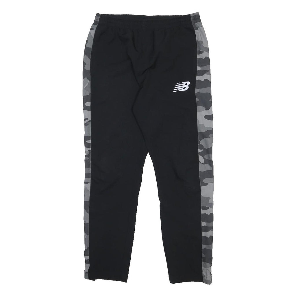 NEW BALANCE Mens Joggers Black & Grey Camouflage M W30 L27 Polyester Blend Slim