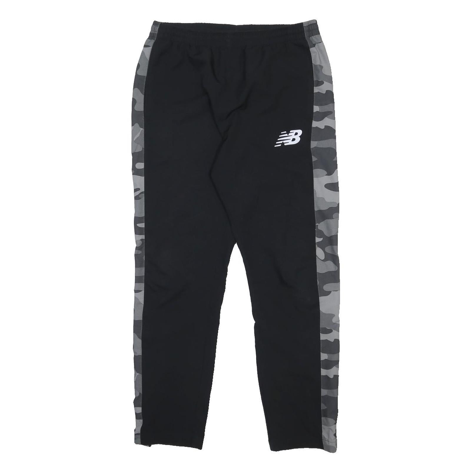 NEW BALANCE Mens Joggers Black & Grey Camouflage M W30 L27 Polyester Blend Slim
