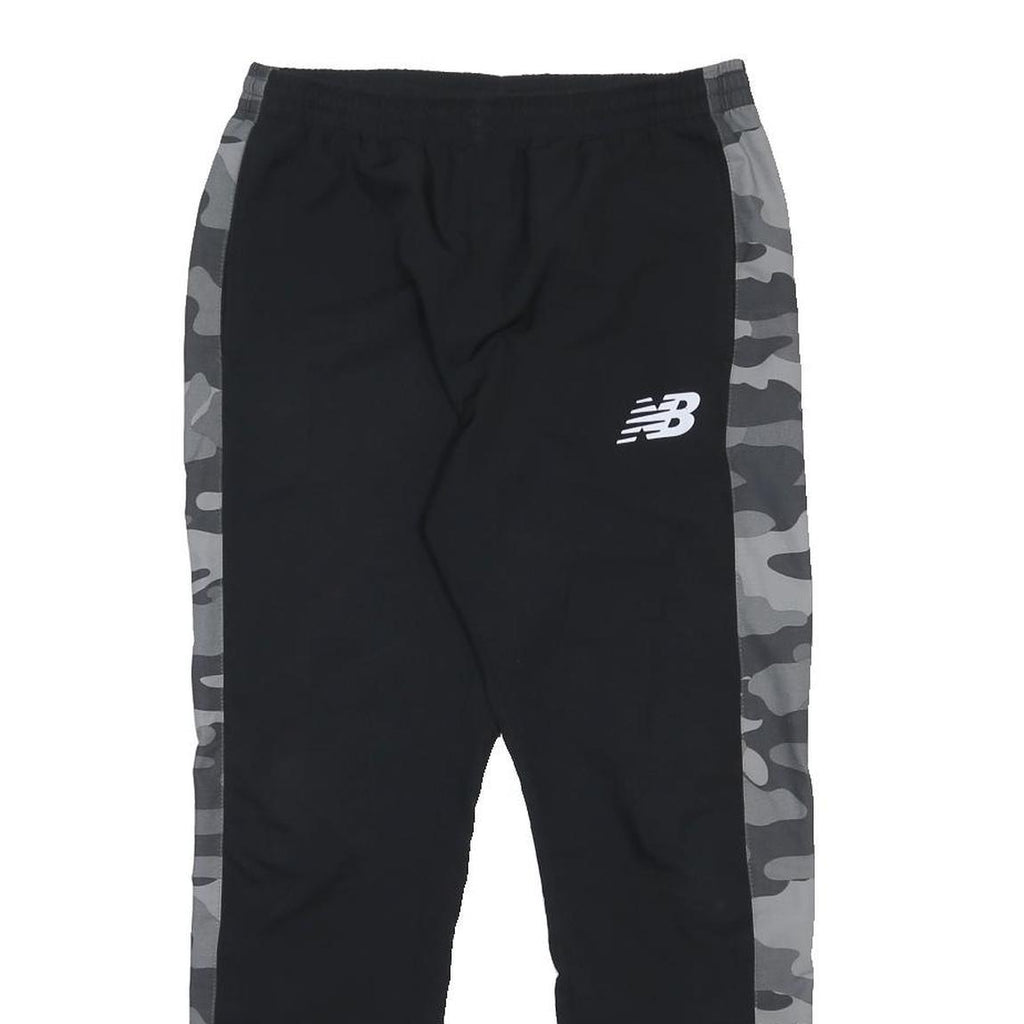 NEW BALANCE Mens Joggers Black & Grey Camouflage M W30 L27 Polyester Blend Slim