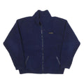 BRONCOS Mens Navy Blue Polyester Blend Zip Up Jacket L Fleece Plain Casual