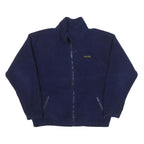 BRONCOS Mens Navy Blue Polyester Blend Zip Up Jacket L Fleece Plain Casual