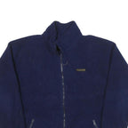 BRONCOS Mens Navy Blue Polyester Blend Zip Up Jacket L Fleece Plain Casual