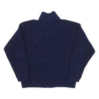 BRONCOS Mens Navy Blue Polyester Blend Zip Up Jacket L Fleece Plain Casual