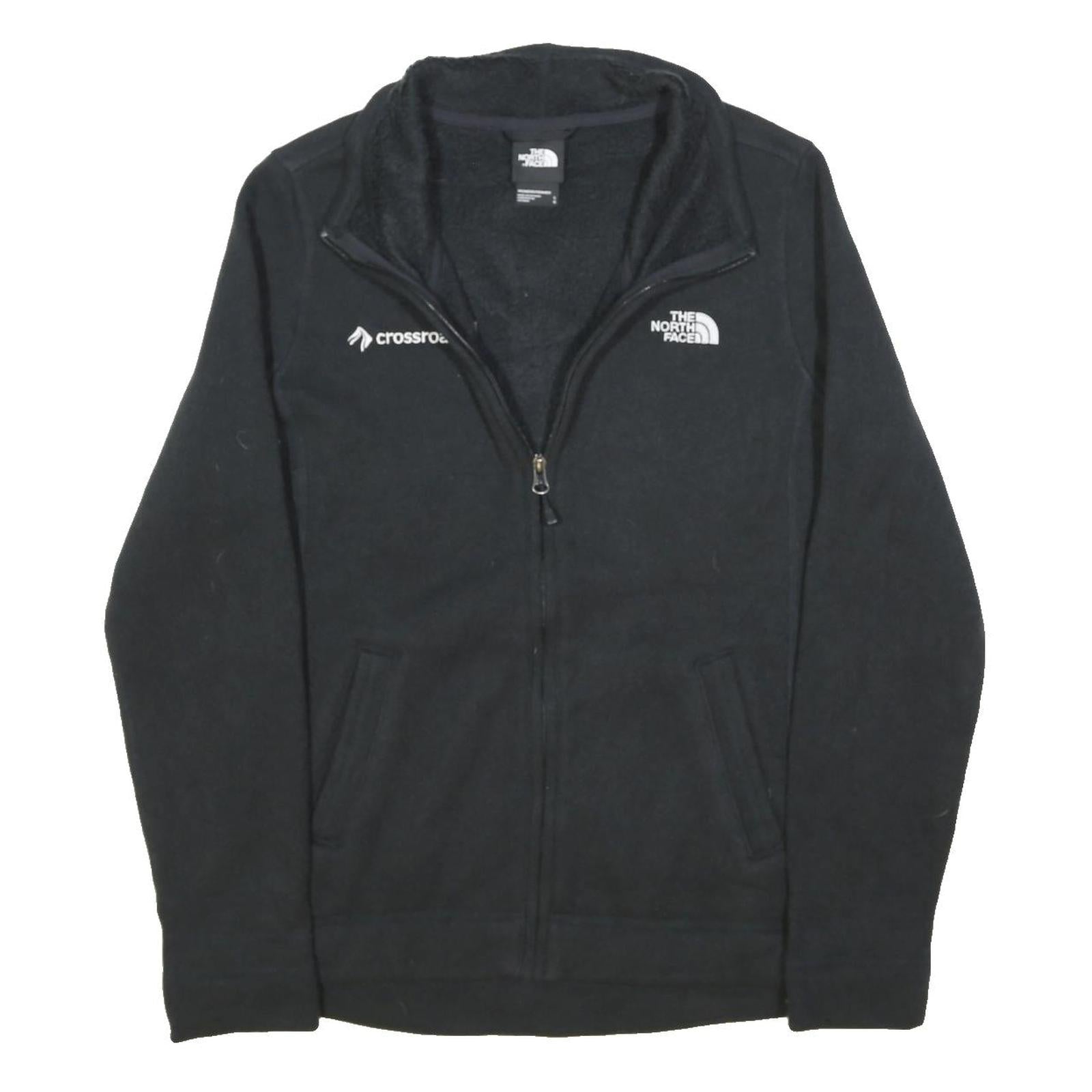 THE NORTH FACE Womens Black Zip Up Polyester Blend Jacket L Fleece Comfortable