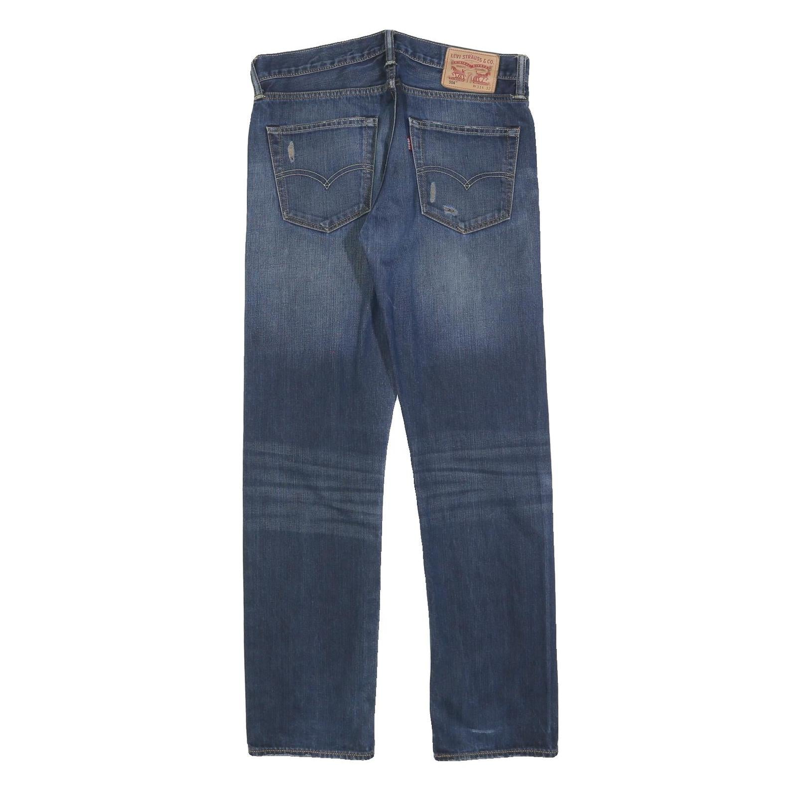 LEVI'S 504 Mens Jeans Blue Regular Straight Denim Medium W31 L32 Classic Fit Zip