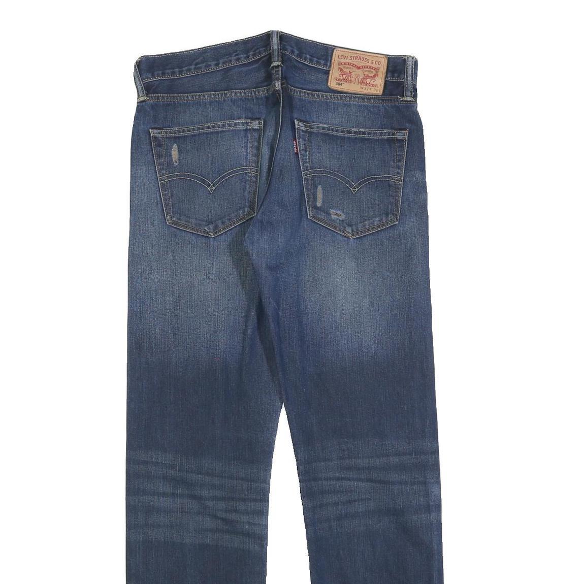 LEVI'S 504 Mens Jeans Blue Regular Straight Denim Medium W31 L32 Classic Fit Zip