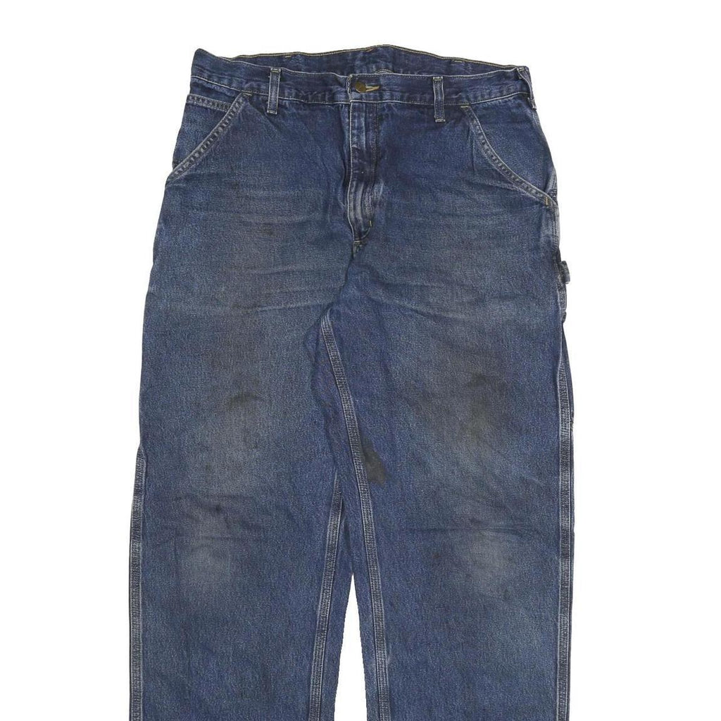 CARHARTT Mens Blue Denim Relaxed Straight Leg Cotton Blend Medium Wash W36 L36