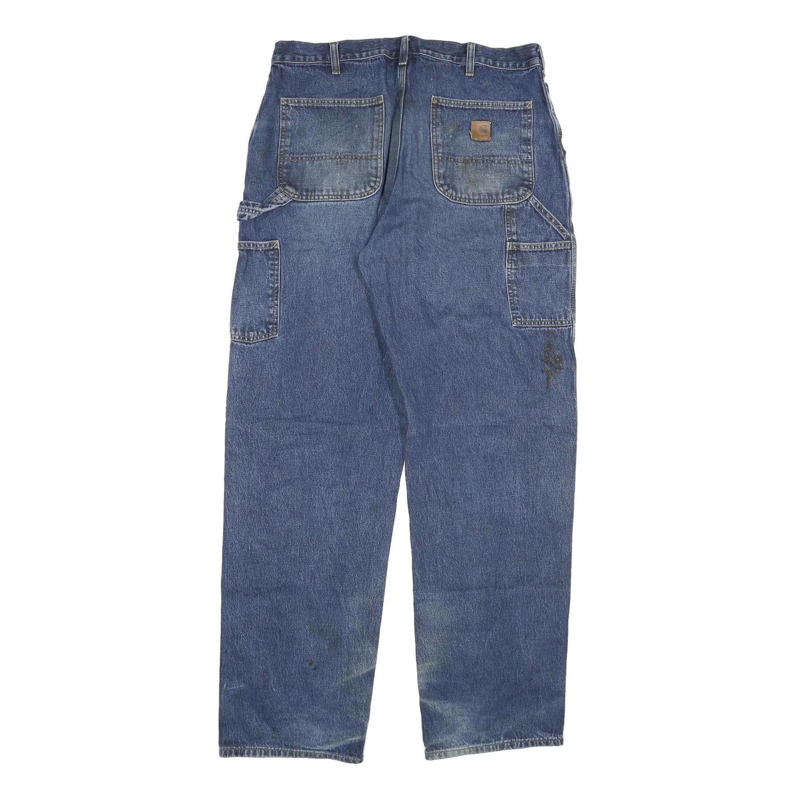 CARHARTT Mens Blue Denim Relaxed Straight Leg Cotton Blend Medium Wash W36 L36