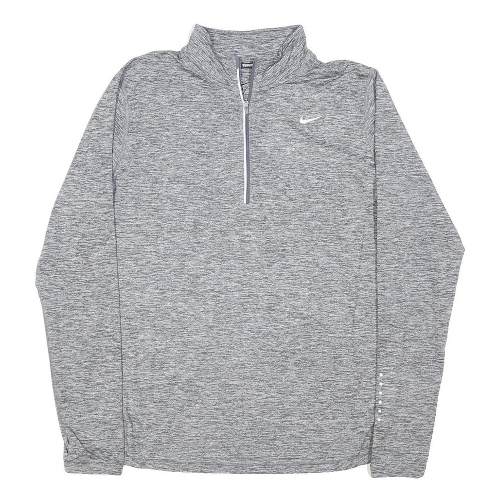 NIKE Mens Grey Running Jacket XL Polyester Blend Plain Zip Lightweight