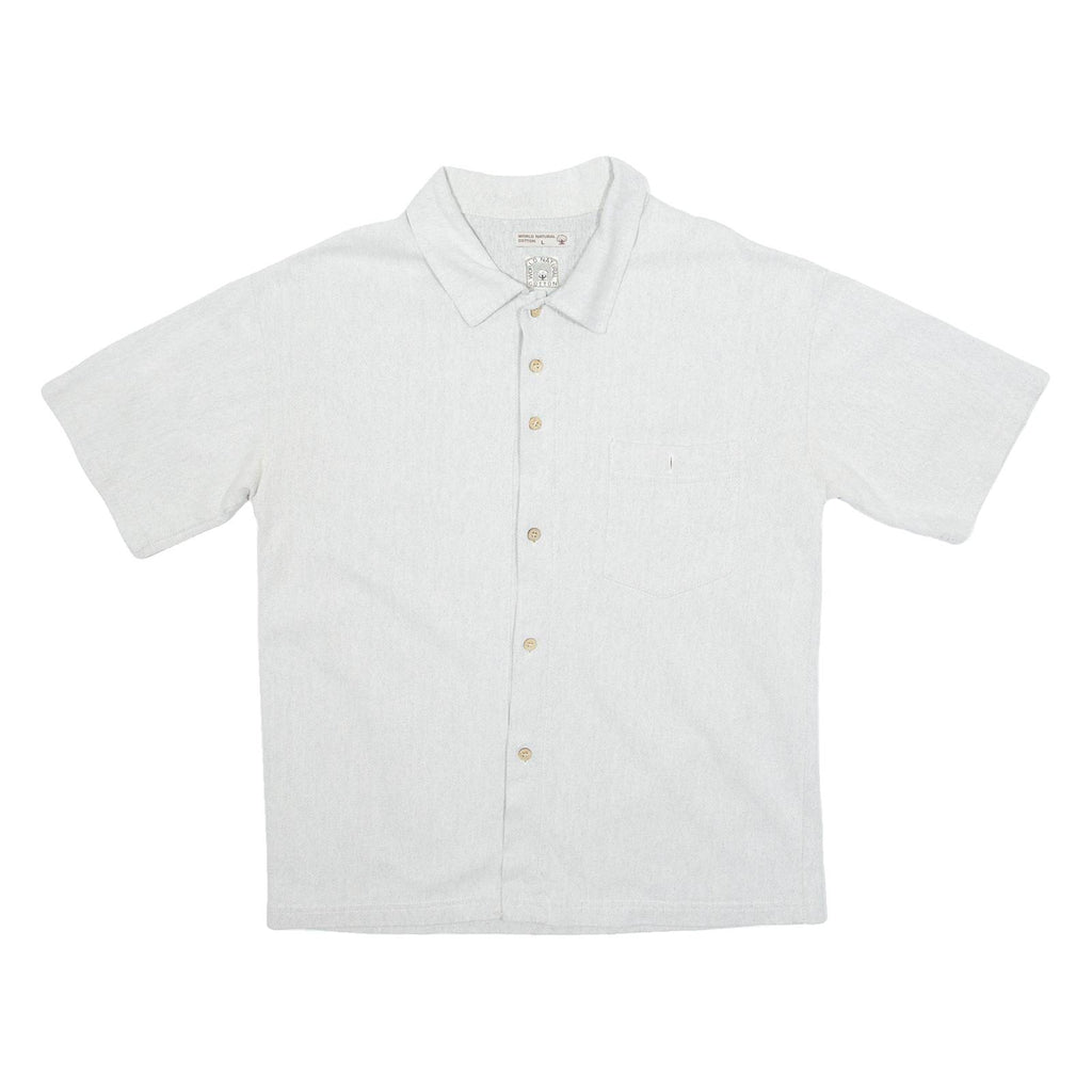 WORLD NATURAL COTTON Mens Plain Shirt Grey 90s L