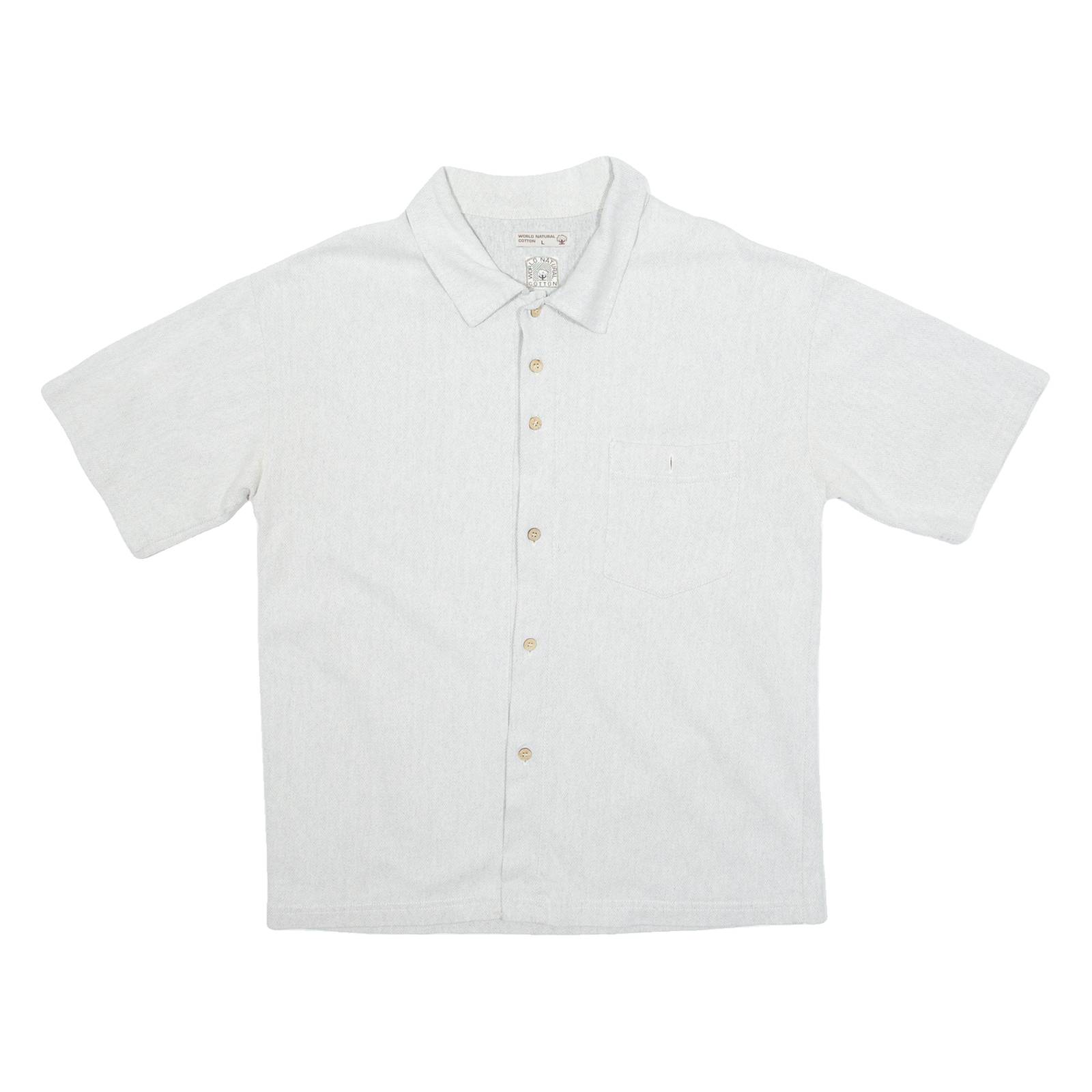 WORLD NATURAL COTTON Mens Plain Shirt Grey 90s L