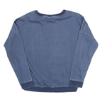 ADIDAS Womens Blue Cotton Blend Sweatshirt UK 6 Crew Neck Long Sleeve Casual