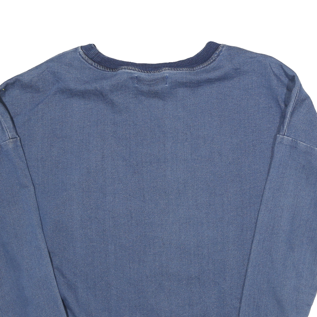 ADIDAS Womens Blue Cotton Blend Sweatshirt UK 6 Crew Neck Long Sleeve Casual