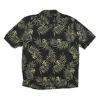 AXIS Mens Black & Green Tropical Rayon Shirt L Lightweight Casual Summer
