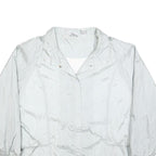 HABAND Womens Silver Nylon Button Jacket 4XL Plain Lightweight Outerwear