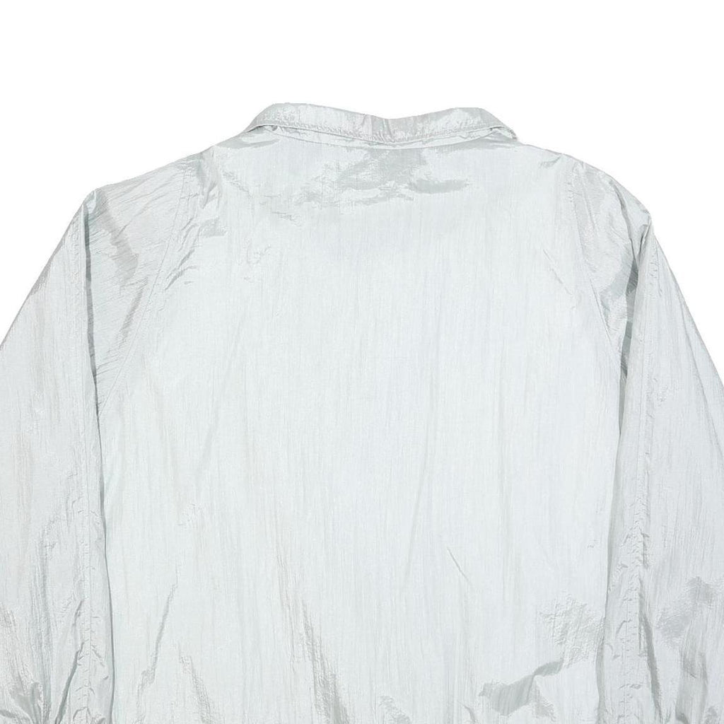 HABAND Womens Silver Nylon Button Jacket 4XL Plain Lightweight Outerwear