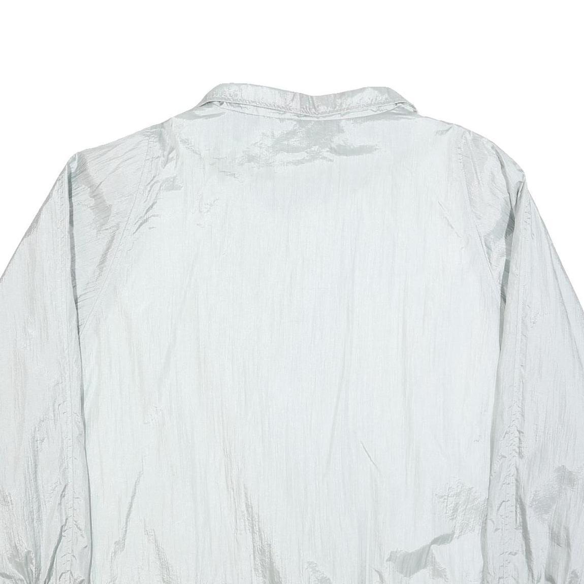 HABAND Womens Silver Nylon Button Jacket 4XL Plain Lightweight Outerwear