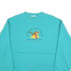 DISNEY Womens Turquoise Winnie The Pooh And Tigger Crew Neck XL Cotton