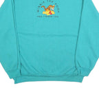 DISNEY Womens Turquoise Winnie The Pooh And Tigger Crew Neck XL Cotton