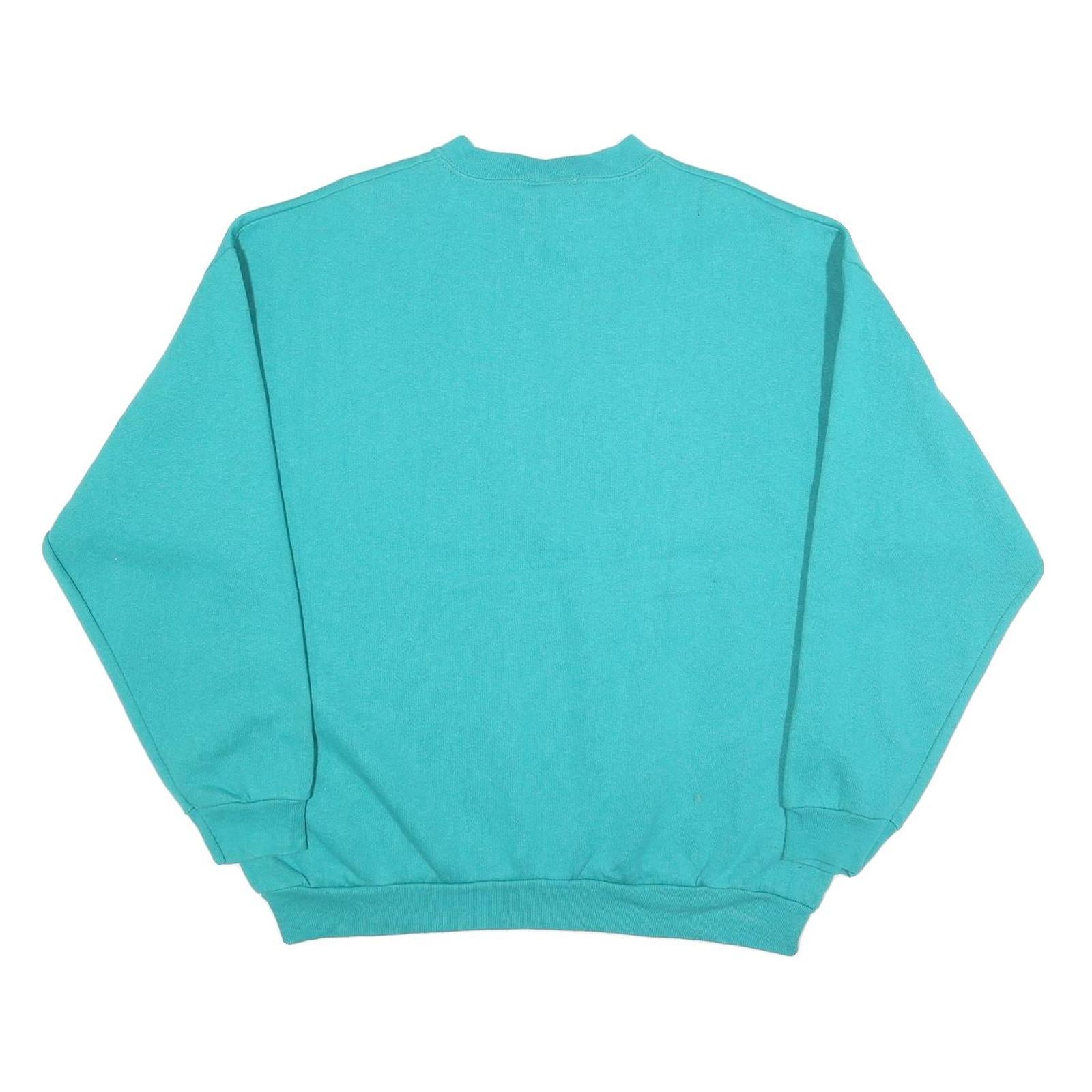 DISNEY Womens Turquoise Winnie The Pooh And Tigger Crew Neck XL Cotton