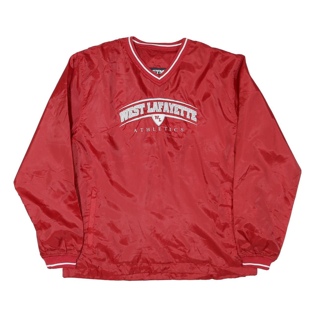 CTM SPORTSWEAR Mens Red West Lafayette Athletics V-Neck XL Nylon Sweatshirt