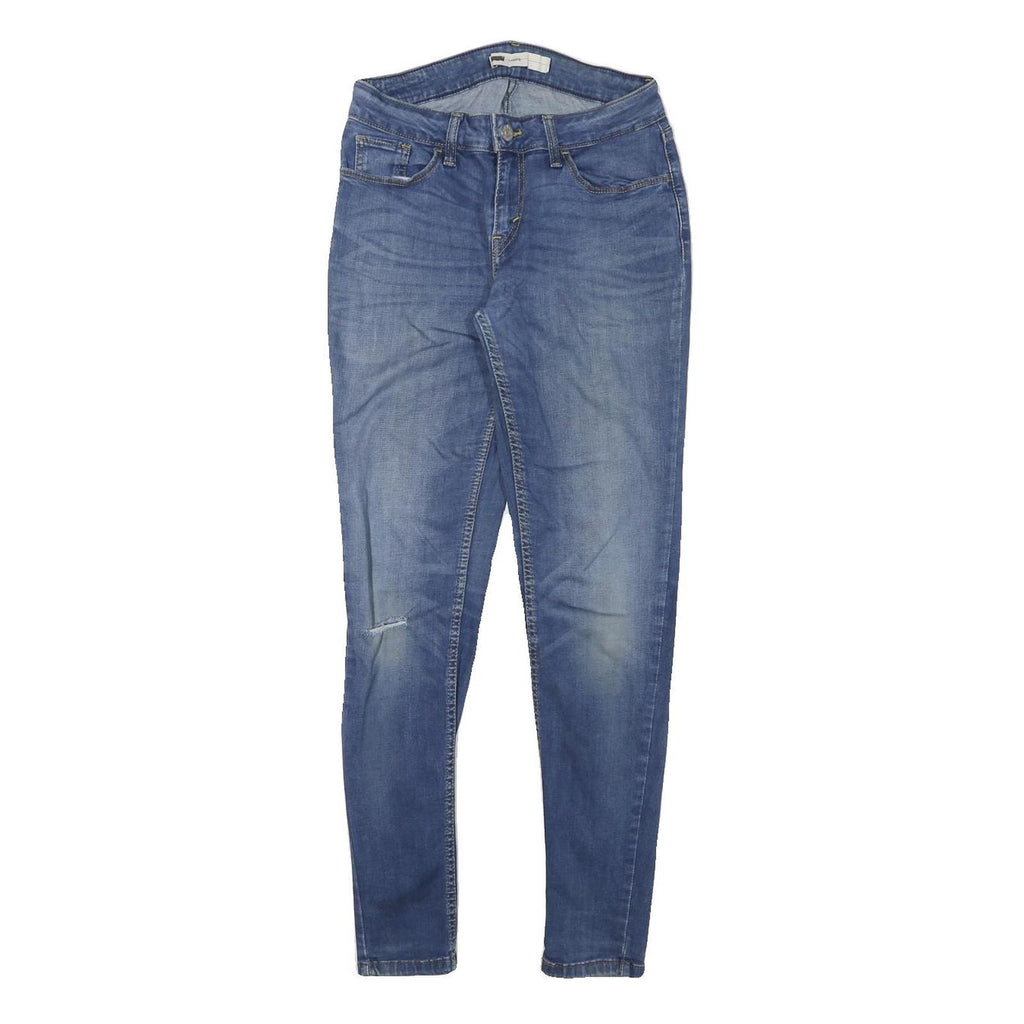 LEVI'S Womens Slim Blue Denim Medium Wash Slim Jeans W26 L27 Faded Skinny Zip
