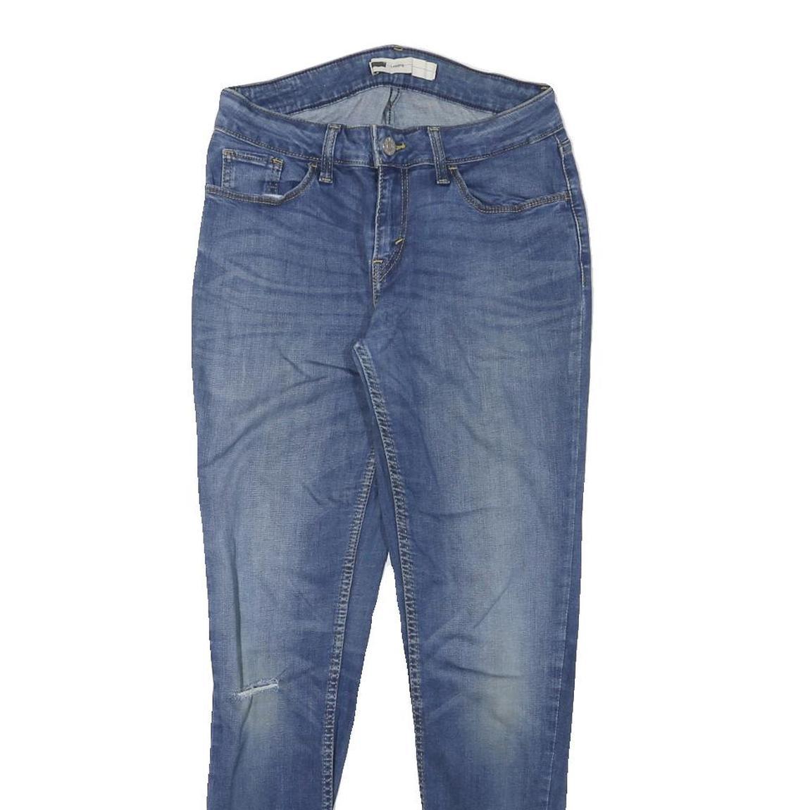 LEVI'S Womens Slim Blue Denim Medium Wash Slim Jeans W26 L27 Faded Skinny Zip