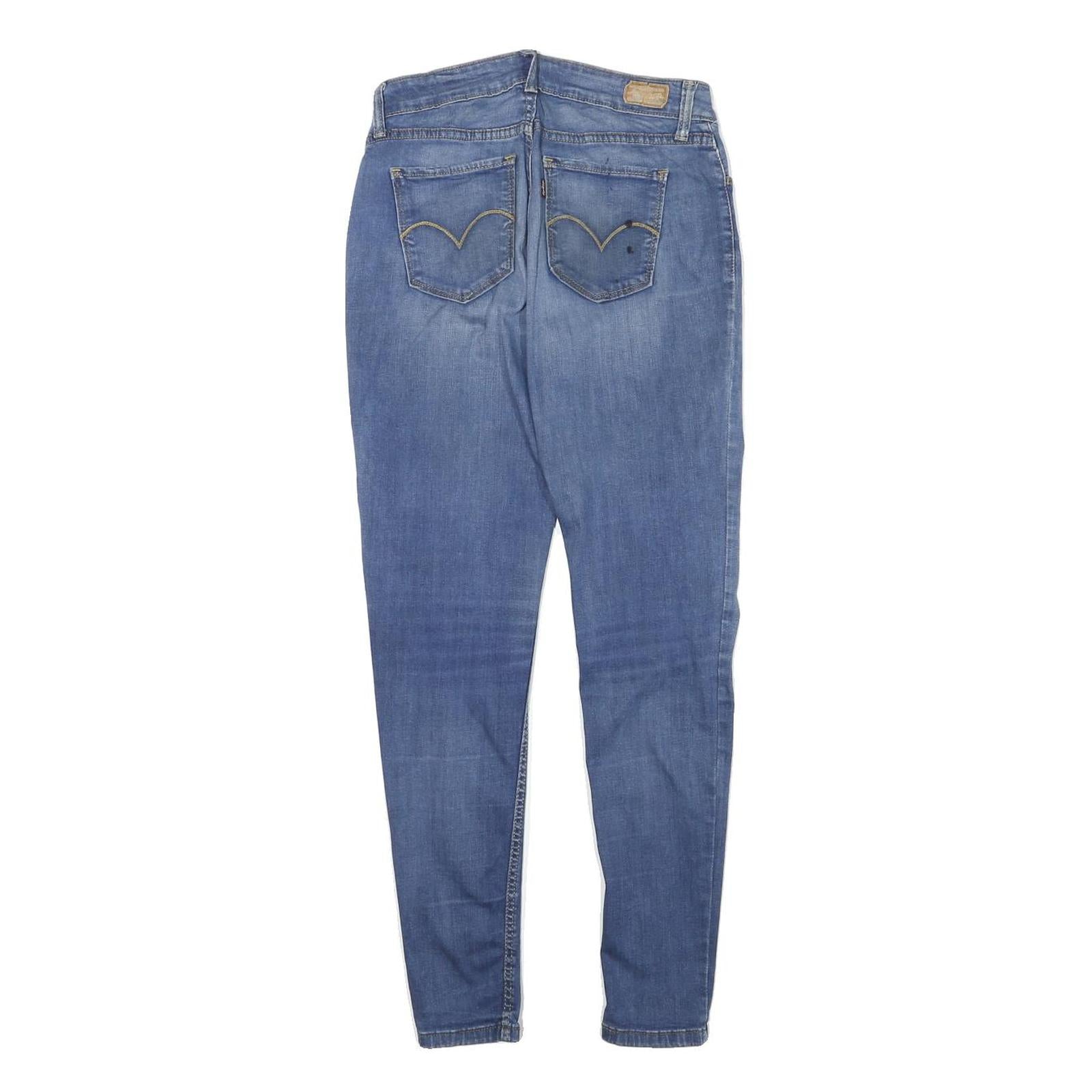 LEVI'S Womens Slim Blue Denim Medium Wash Slim Jeans W26 L27 Faded Skinny Zip