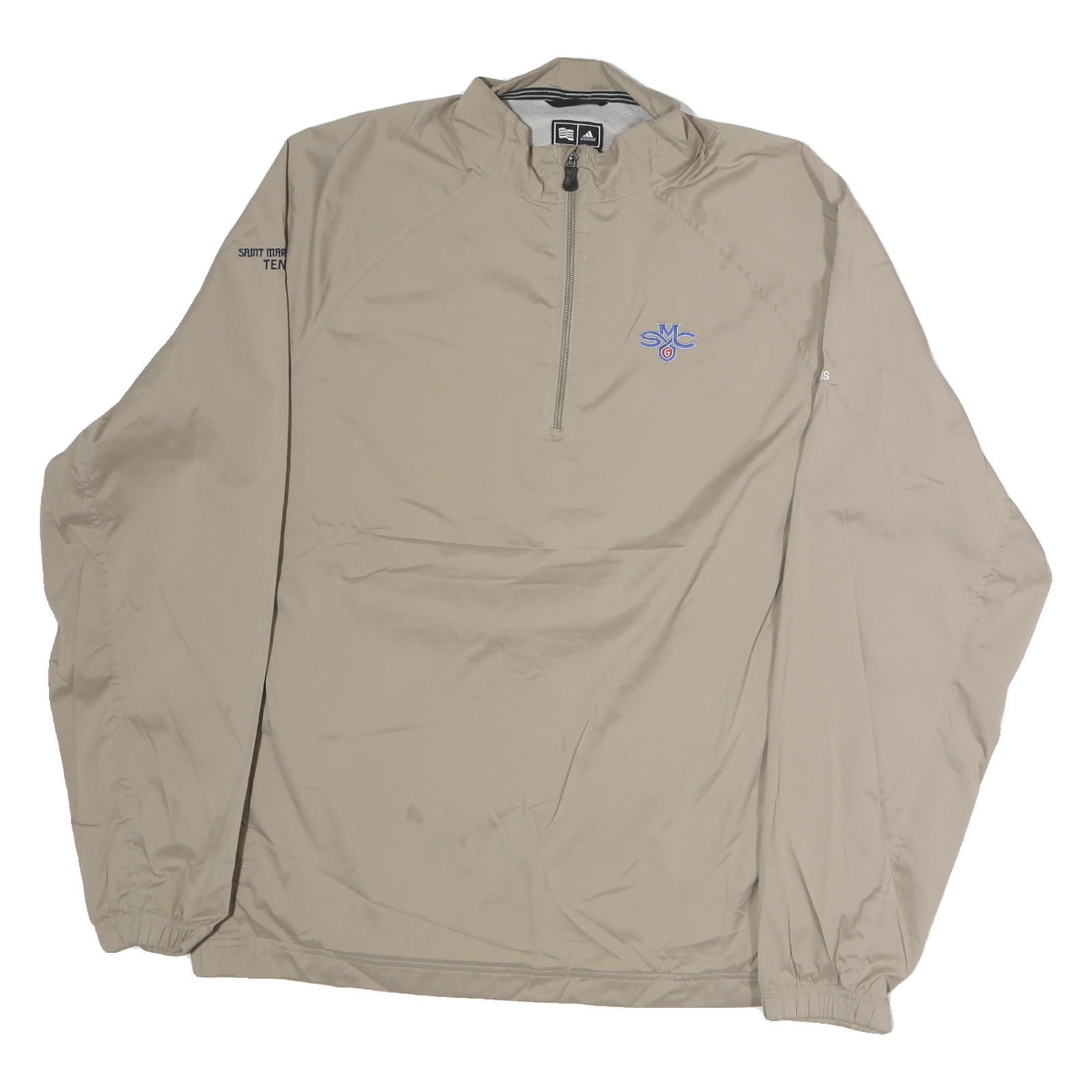 ADIDAS Mens Beige Saint Marys College Tennis Jacket XL Polyester Zip Plain