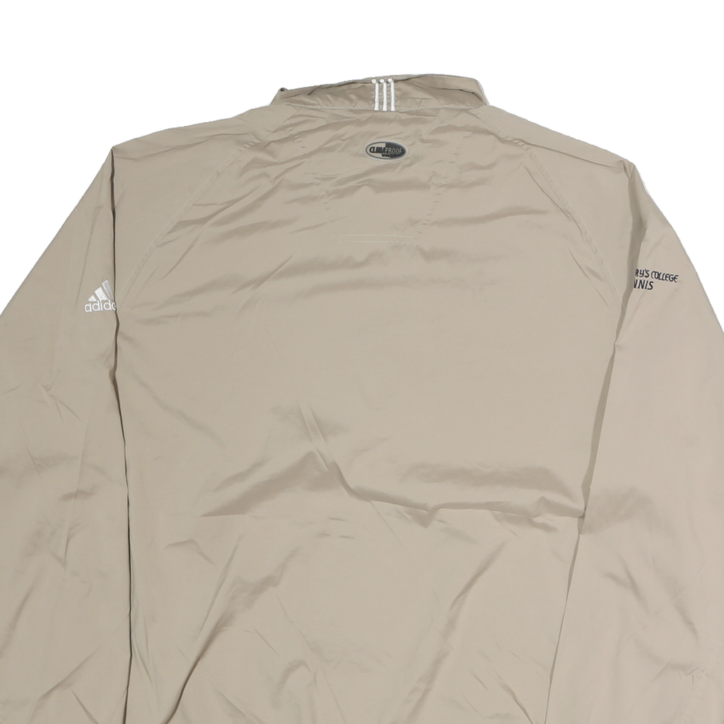 ADIDAS Mens Beige Saint Marys College Tennis Jacket XL Polyester Zip Plain